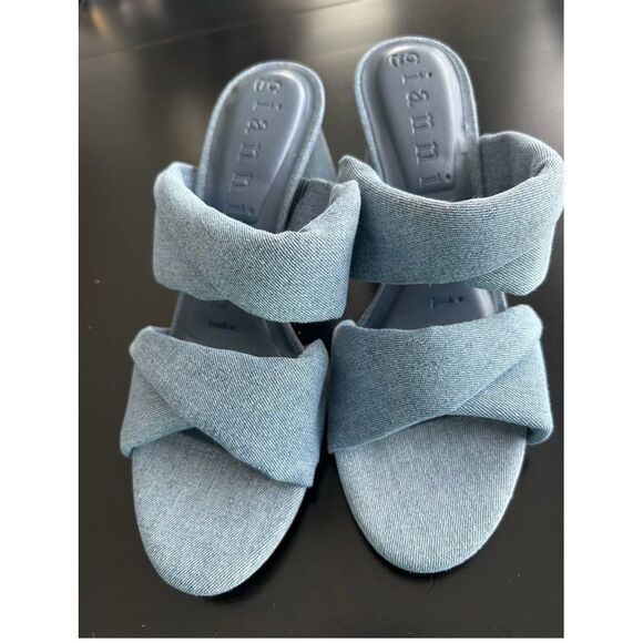 Gianni Bini Shoes - Gianni bini Chic Denim Block Heel Mules - Versatile Summer‎ Sandals